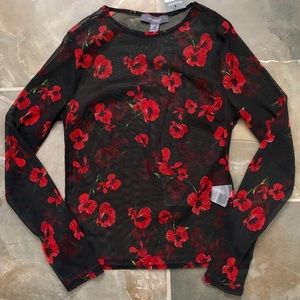 NWT Primark Sheer Floral Long Sleeve Tee SALE